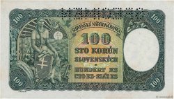100 Korun Spécimen SLOVACCHIA  1940 P.10s AU