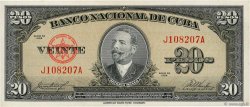 20 Pesos KUBA  1958 P.080b fST