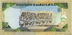 5 Emelangeni SWAZILAND  1995 P.23a UNC