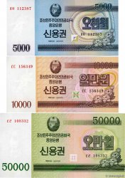 Lot de 3 billets Lot NORTH KOREA  2003 P.LOT UNC