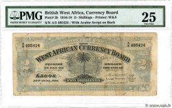 2 Shillings BRITISH WEST AFRICA  1916 P.02a F