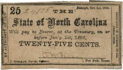 25 Cents STATI UNITI D AMERICA Raleigh 1861 PS.2324