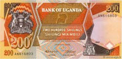 200 Shillings UGANDA  1987 P.32a fST