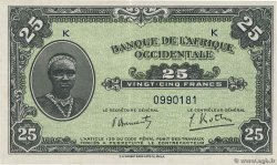 25 Francs FRENCH WEST AFRICA  1942 P.30a VZ