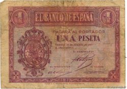 1 Peseta SPANIEN  1937 P.104a SGE