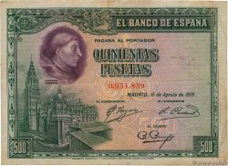 500 Pesetas SPANIEN  1928 P.077a fSS
