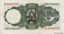 5 Pesetas ESPAÑA  1951 P.140a SC