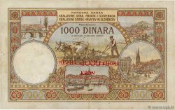 1000 Dinara YUGOSLAVIA  1920 P.024var F