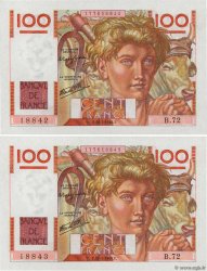 100 Francs JEUNE PAYSAN Consécutifs FRANCE  1946 F.28.06