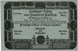 10 Gulden / 100 Gulden ÖSTERREICH  1811 P.A047b/49b VZ