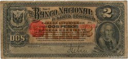 2 Pesos RÉPUBLIQUE DOMINICAINE  1889 PS.132a B+