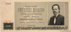 5000 Korun Spécimen CHECOSLOVAQUIA  1945 P.075s