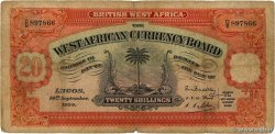 20 Shillings BRITISCH-WESTAFRIKA  1934 P.08a SGE