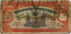 20 Shillings BRITISH WEST AFRICA  1937 P.08b P