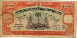 20 Shillings BRITISH WEST AFRICA  1949 P.08b VG