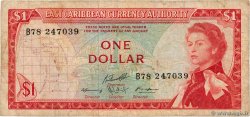 1 Dollar CARAÏBES  1965 P.13f pr.TB
