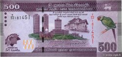 500 Rupees Commémoratif SRI LANKA  2012 P.129 NEUF
