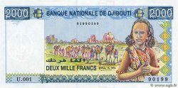 2000 Francs YIBUTI  1997 P.40 FDC