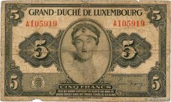 5 Francs LUXEMBOURG  1944 P.43b B