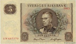 5 Kronor SWEDEN  1963 P.50b XF