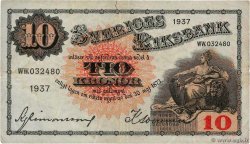 10 Kronor SUÈDE  1937 P.34t MB