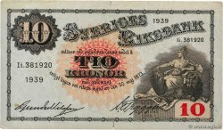 10 Kronor SUÈDE  1939 P.34v MB