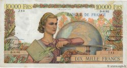 10000 Francs GÉNIE FRANÇAIS FRANCE  1954 F.50.69 VF-