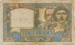 20 Francs TRAVAIL ET SCIENCE FRANCE  1940 F.12.10 pr.B