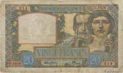20 Francs TRAVAIL ET SCIENCE FRANCE  1941 F.12.13 B