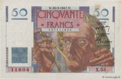 50 Francs LE VERRIER FRANCIA  1947 F.20.07 EBC