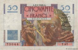 50 Francs LE VERRIER FRANCIA  1948 F.20.10 q.BB