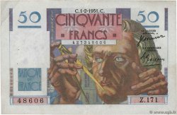 50 Francs LE VERRIER FRANKREICH  1951 F.20.17 fVZ
