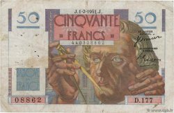 50 Francs LE VERRIER FRANCE  1951 F.20.17 F-