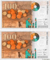 100 Francs CÉZANNE Consécutifs FRANKREICH  1997 F.74.01 VZ