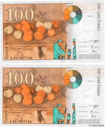 100 Francs CÉZANNE Lot FRANKREICH  1998 F.74.02 VZ