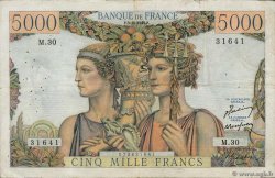 5000 Francs TERRE ET MER FRANKREICH  1949 F.48.02 fSS