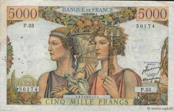 5000 Francs TERRE ET MER FRANCE  1949 F.48.02 VF-