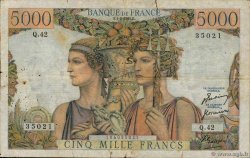 5000 Francs TERRE ET MER FRANKREICH  1951 F.48.03 fS