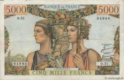5000 Francs TERRE ET MER FRANCE  1951 F.48.04 F+
