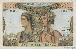 5000 Francs TERRE ET MER FRANCE  1951 F.48.04 VF