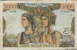 5000 Francs TERRE ET MER FRANKREICH  1953 F.48.08 SGE