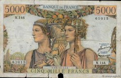 5000 Francs TERRE ET MER FRANKREICH  1953 F.48.10 fSGE