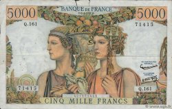 5000 Francs TERRE ET MER FRANKREICH  1957 F.48.14 fSS