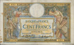 100 Francs LUC OLIVIER MERSON sans LOM FRANCE  1922 F.23.15 VF-