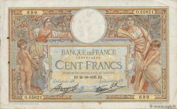 100 Francs LUC OLIVIER MERSON type modifié FRANCIA  1937 F.25.03 BC