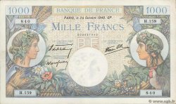 1000 Francs COMMERCE ET INDUSTRIE FRANCE  1940 F.39.01 pr.SUP