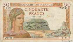 50 Francs CÉRÈS FRANKREICH  1935 F.17.15 S