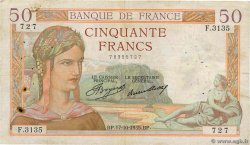 50 Francs CÉRÈS FRANKREICH  1935 F.17.18