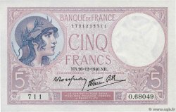 5 Francs FEMME CASQUÉE modifié FRANCIA  1940 F.04.18 q.FDC