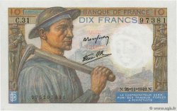 10 Francs MINEUR FRANCIA  1942 F.08.06 SC+